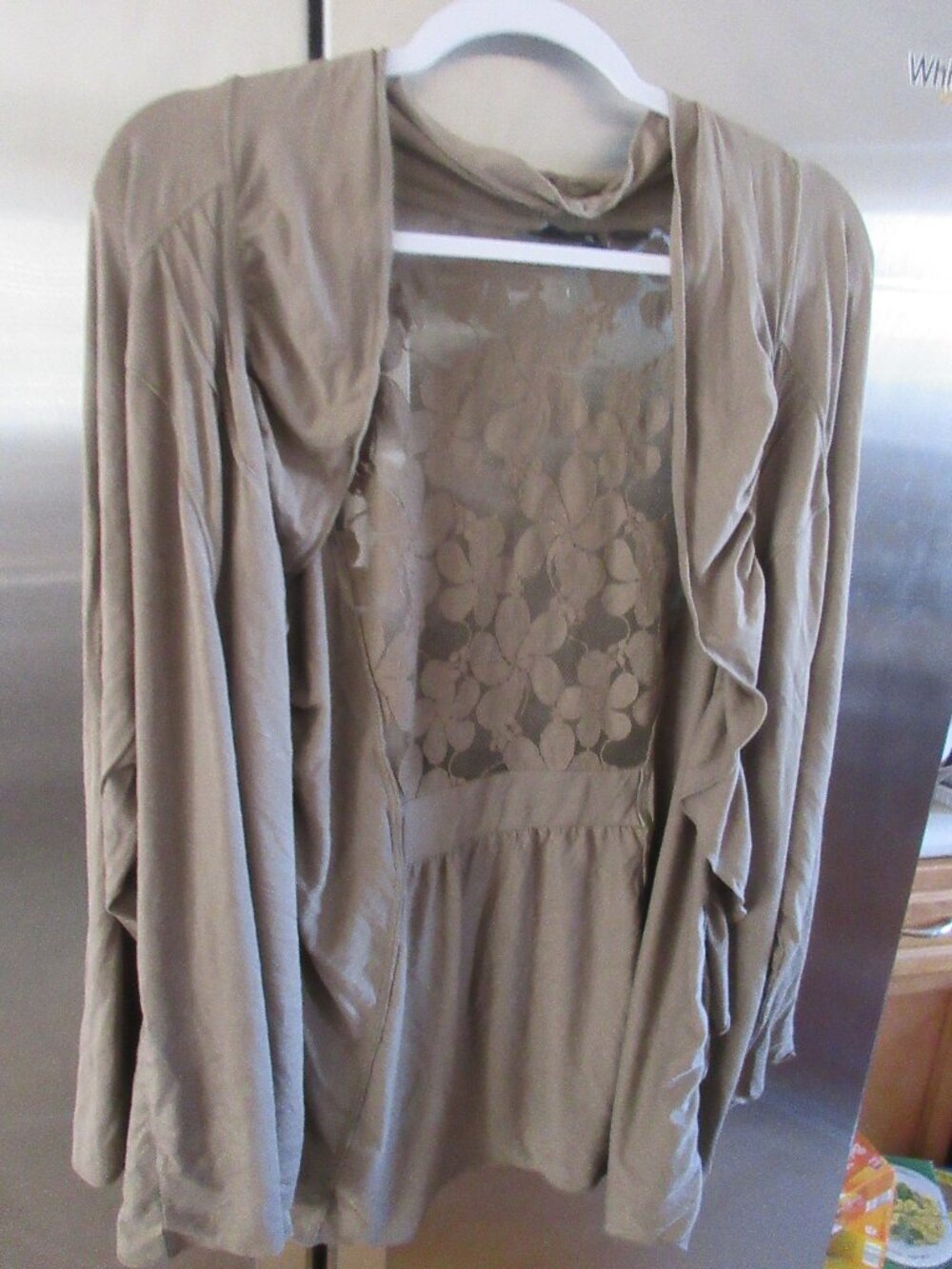Tribal new  Lace Back Open Front Cardigan artsy new xl